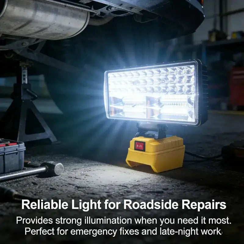 Cordless LED Work Light for 18V–20V Battery with USB Charging & Emergency Floodlight by Habicare