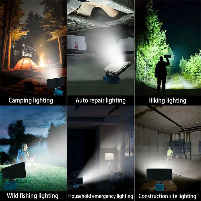 Cordless LED Work Light for 18V–20V Battery with USB Charging & Emergency Floodlight by Habicare