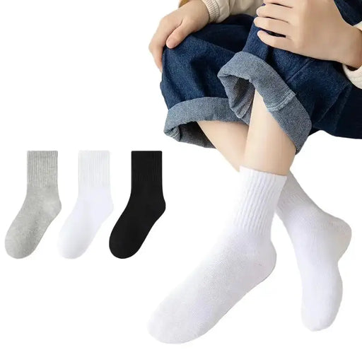Cotton Sport Socks – 5 Pairs (Ages 3–13) (5 colours available) by Habicare