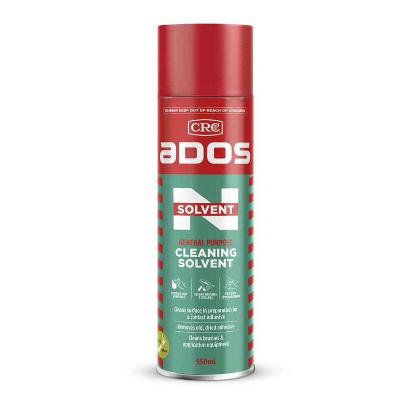 CRC ADOS Solvent N Aerosol 550ml for cleaning equipment and removing adhesives.