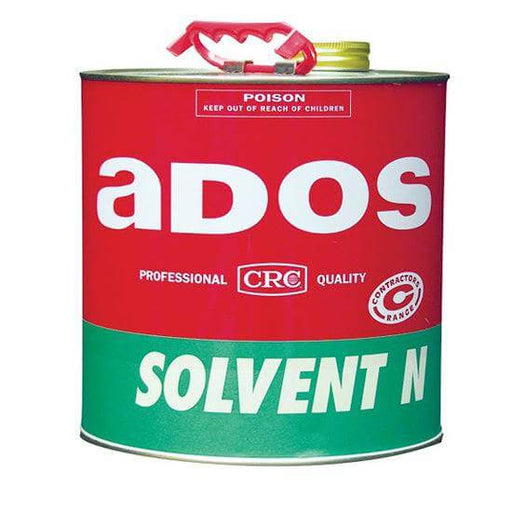 CRC ADOS Solvent N Can 4L - General purpose cleaner for equipment and adhesives, in a red and green can.