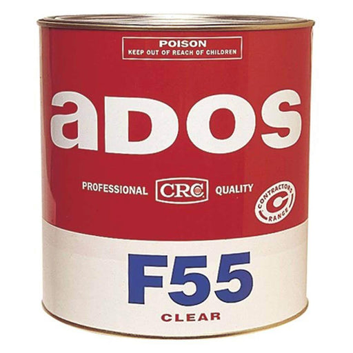 CRC F55 Sprayable Contact Adhesive Red 20L can, featuring clear label and contractor quality branding.