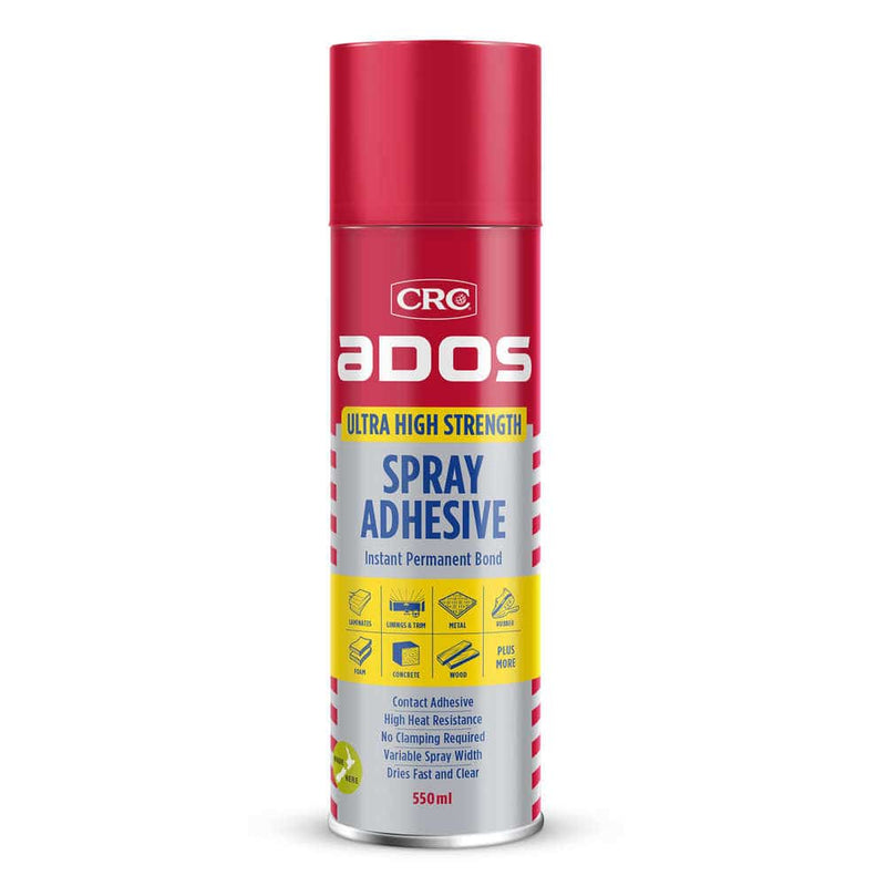 CRC Ultra High Strength Aerosol Adhesive 550ml 8180 - Instant permanent bond spray adhesive can.