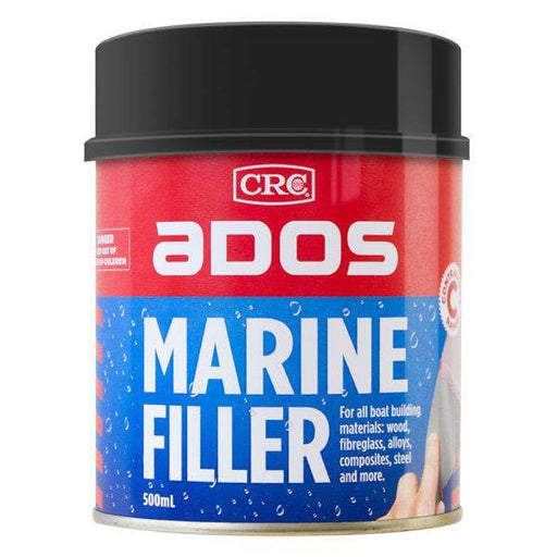 CRC Marine Waterproof Filler 500ml 7083 in a labeled container designed for marine applications.