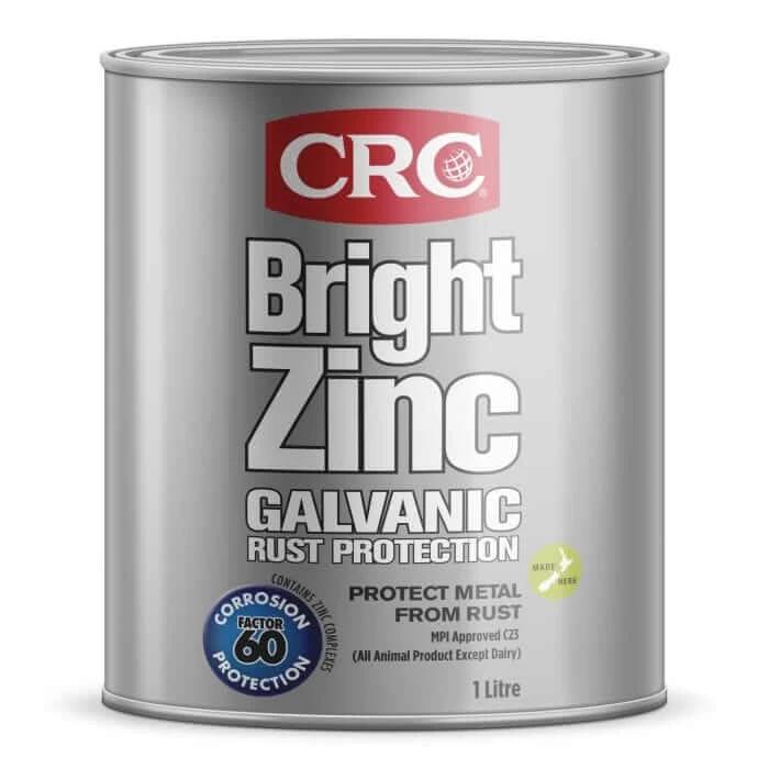 CRC Bright Zinc Can 1L - Galvanic rust protection for heavy-duty metal protection.