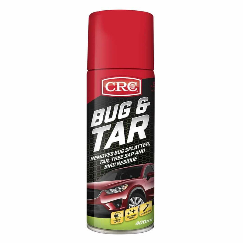 CRC Bug and Tar Remover Aerosol 400ml - 9019 effective for removing bugs, tar, tree sap and bird residue from vehicles.