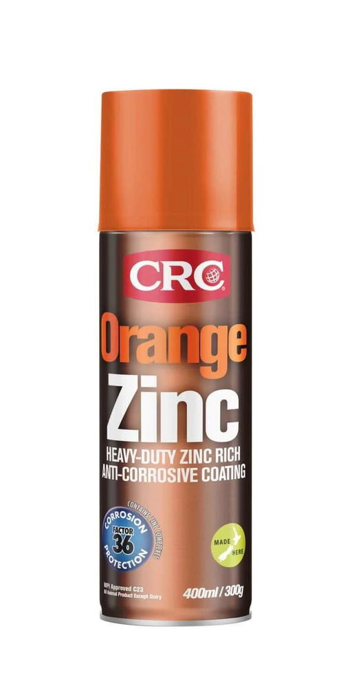 CRC Orange Zinc 400ml - 2101 heavy-duty anti-corrosive zinc rich spray for superior rust protection.