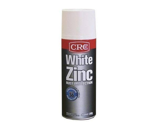 CRC Coloured Zinc 400ml  White - Heavy-duty anti-corrosive coating with a satin finish for rust protection.