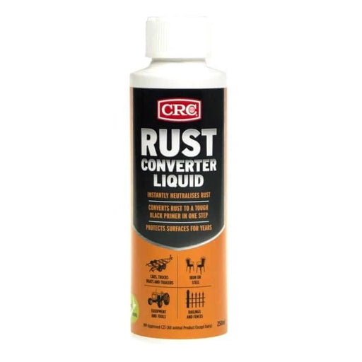 CRC Rust Converter and Primer Bottle 1L 18418, fast drying coating for rust treatment and protection.