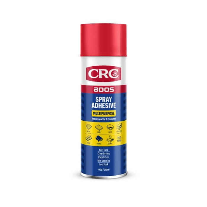 CRC Multipurpose Spray Adhesive 210ml - 8015 can for fast tack bonding, dries clear, and low soak application.