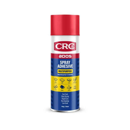 CRC Multipurpose Spray Adhesive 210ml - 8015 can for fast tack bonding, dries clear, and low soak application.