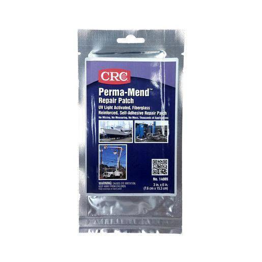CRC Perma-Mend Regular Patch Sachet x 6 package with UV activated self-adhesive repair patches.