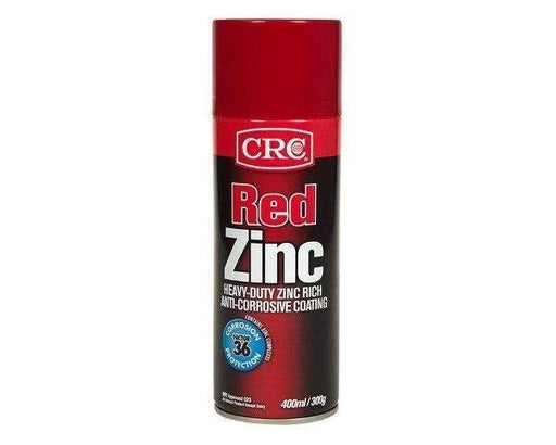 CRC Coloured Zinc 400ml - Red can, heavy-duty zinc rich anti-corrosive coating in red color.