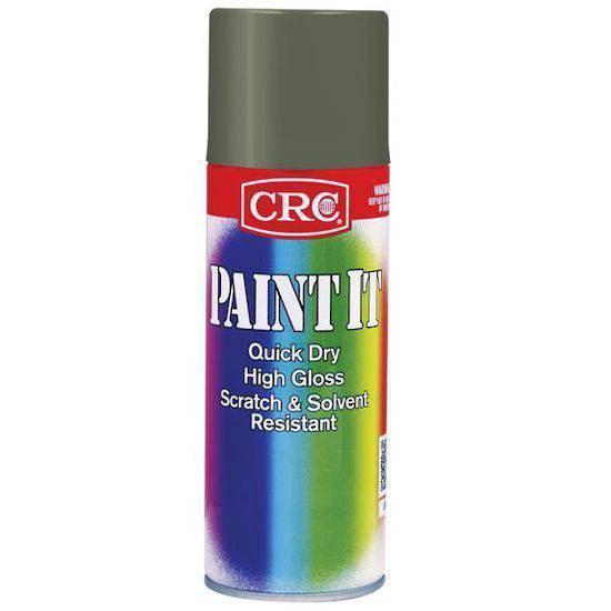 CRC Paint It Machinery Grey Gloss 400ml spray can showcasing quick-dry high gloss enamel paint for superior protection.
