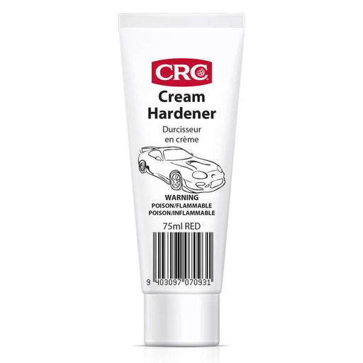 CRC Cream Hardener Tube 75ml packaging featuring warning labels and product details.