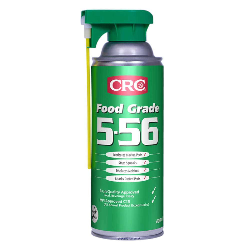 CRC Food Grade 5.56 Aerosol 400ml 3003 - multi-use lubricant for rusted parts and moisture displacement.