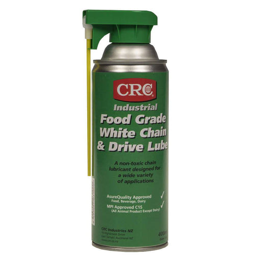 CRC Food Grade White Chain and Drive Lube 400ml 3100 extreme pressure lubricant for chains and sprockets.