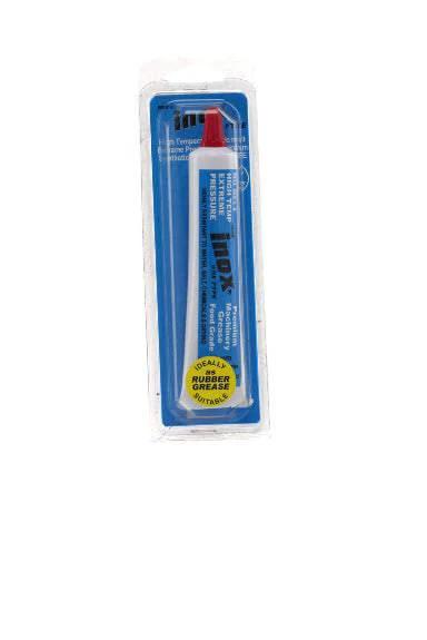 MX6 Inox Food Grade Machinery Grease - 30g in a clear package with a red nozzle for precise application.