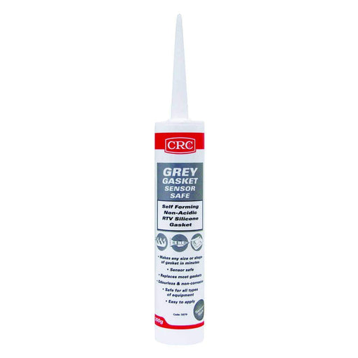 CRC Grey RTV Gasket Sensor Cartridge 300g in a tube, ideal for high torque applications and replacing various gasket types.