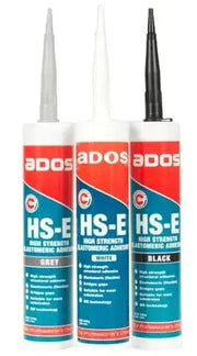 CRC High Strength Elastomeric Adhesive Black  400g 8385 in a display with grey and white variants.