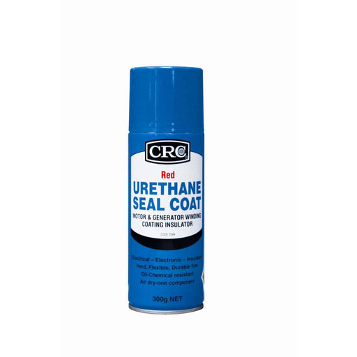 CRC Red Urethane Seal Coat Aerosol 300g in a spray can for electrical insulation and protection.