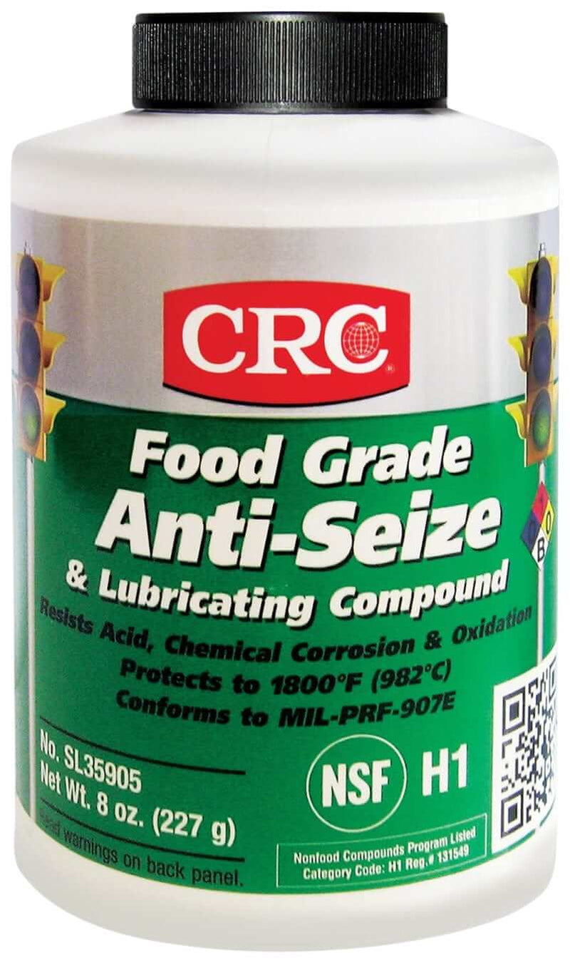 CRC Food Grade Anti-Seize 227g container for lubricating and protecting metal parts.