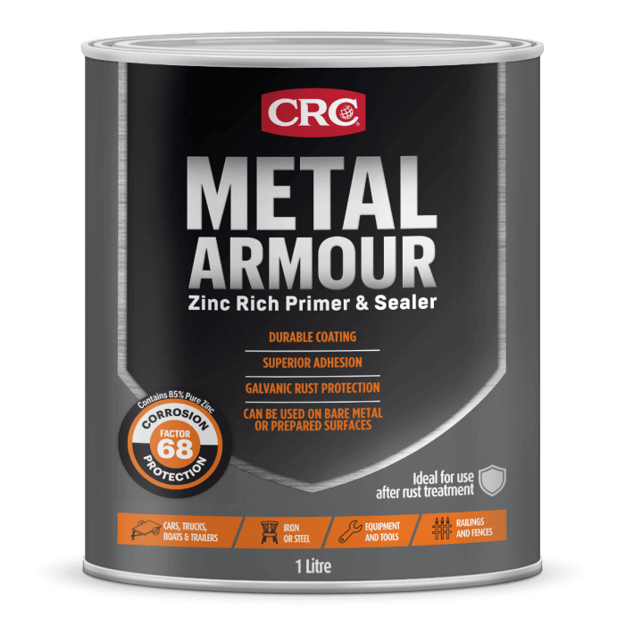 Metal Armour 1L 1754729 zinc-rich primer and sealer for superior durability and corrosion protection.