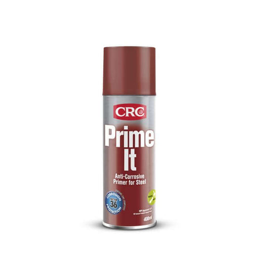 CRC Prime It Red Oxide Primer 2091 spray can, an anti-corrosive primer for steel with a red-oxide finish.