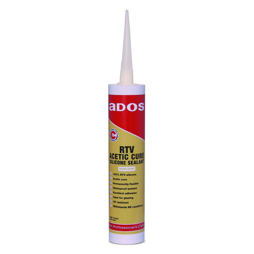 CRC RTV Acetic Cure Silicone 310ml tube for glazing applications and weatherproofing.