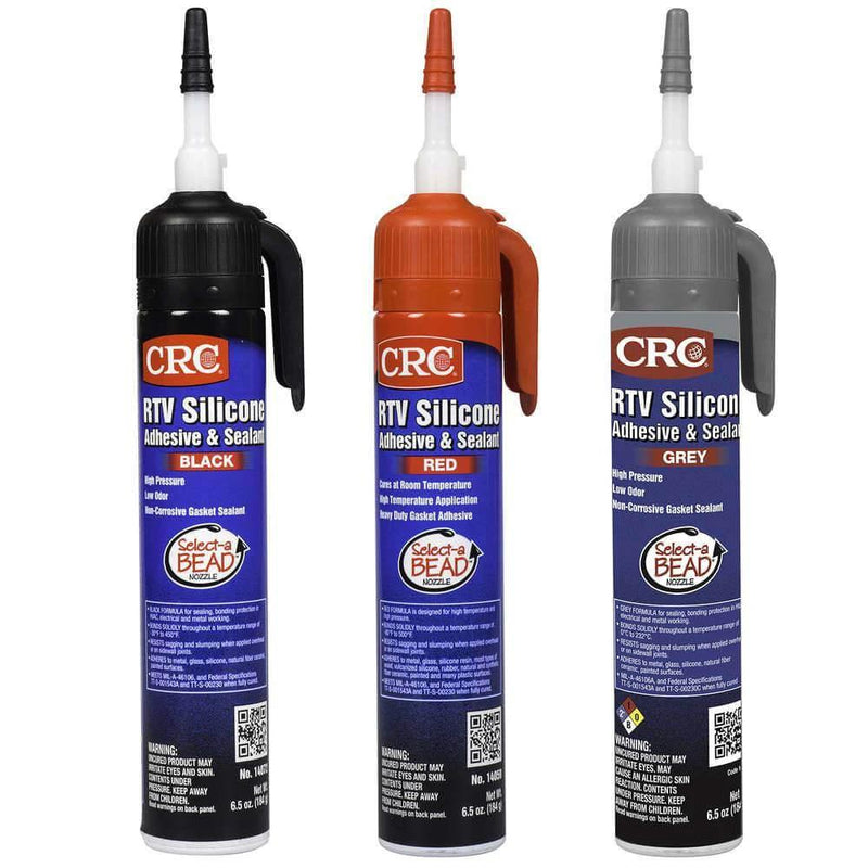 CRC RTV Silicone GREY Aerosol 184g in a range of colors including black, red, and grey for sealing and bonding.