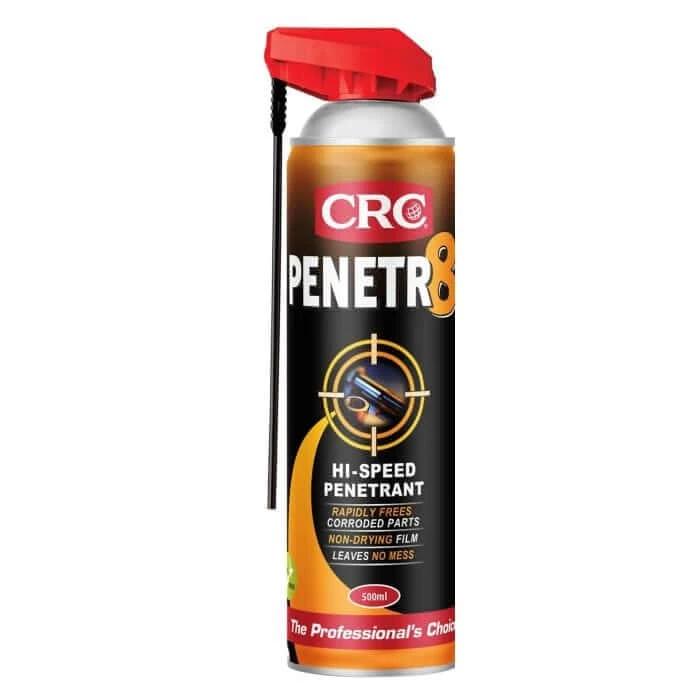 CRC Penetr8 Hi Speed Penetrant 500ml can for industrial strength lubrication and corrosion removal.