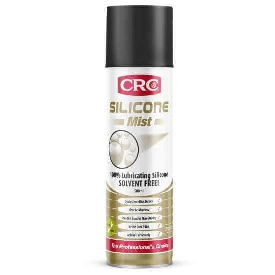 CRC Silicone Mist Aerosol 500ml - 100% food grade silicone oil for light lubrication and mould release.