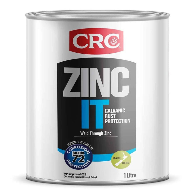 CRC Zinc It rust protection Can 2185 for professional-grade rust protection, 1-litre zinc-rich coating.