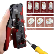 Crimping & Stripping Tool with 8P/6P Ethernet Connectors (different colours available) by Habicare