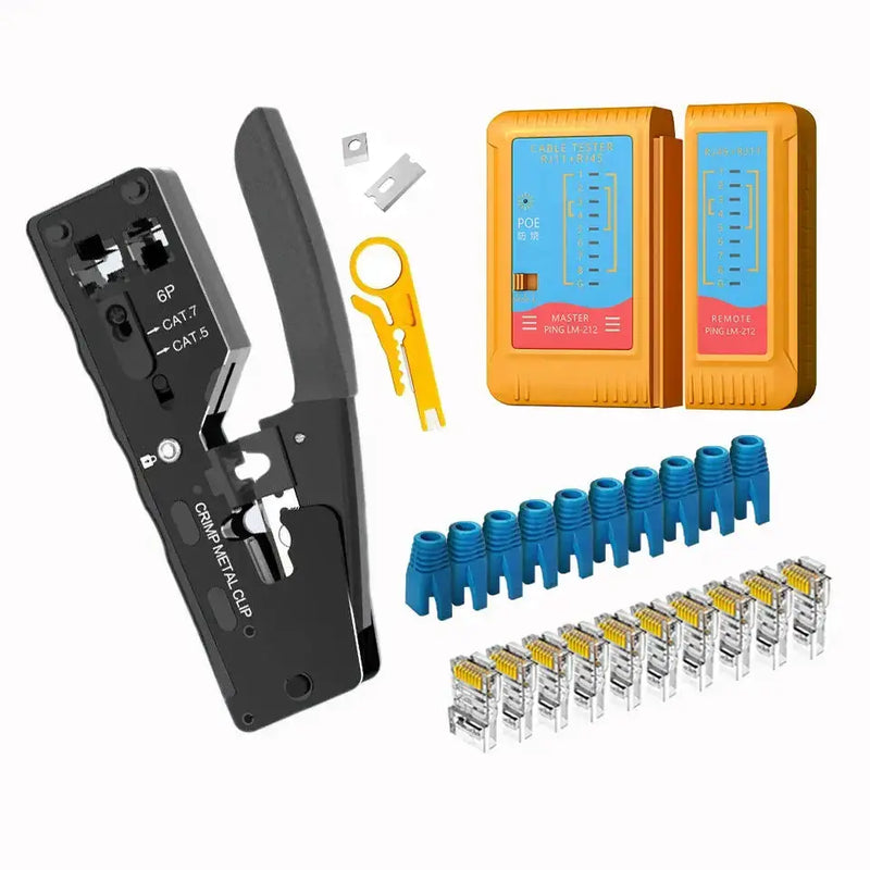 Crimping & Stripping Tool with 8P/6P Ethernet Connectors (different colours available) by Habicare