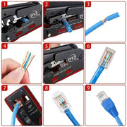 Crimping & Stripping Tool with 8P/6P Ethernet Connectors (different colours available) by Habicare