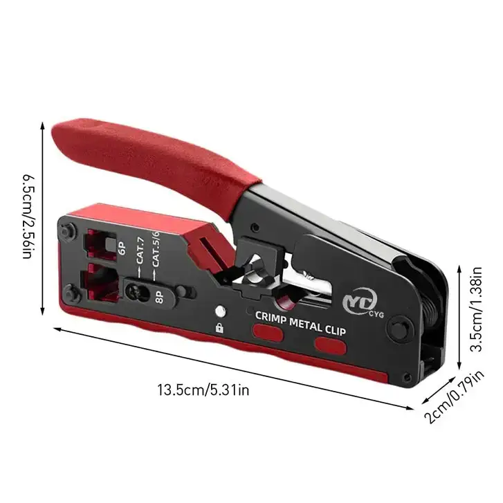 Crimping & Stripping Tool with 8P/6P Ethernet Connectors (different colours available) by Habicare
