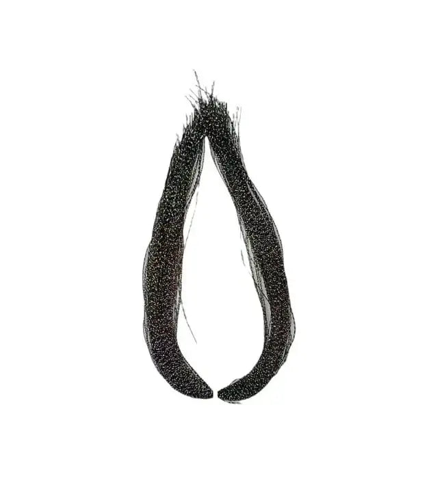 Crystal Flash Tying Material in black, designed to add visual attraction for fishing in deep and murky waters.