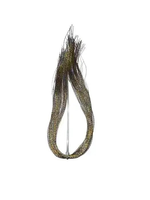 Crystal Flash Tying Material showcasing shiny strands for enhanced fish attraction in murky waters.