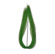 Crystal Flash Tying Material in vibrant green strands for fishing and fly tying.