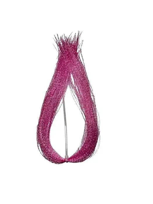 Crystal Flash Tying Material in vibrant pink, perfect for adding flash to fishing hooks