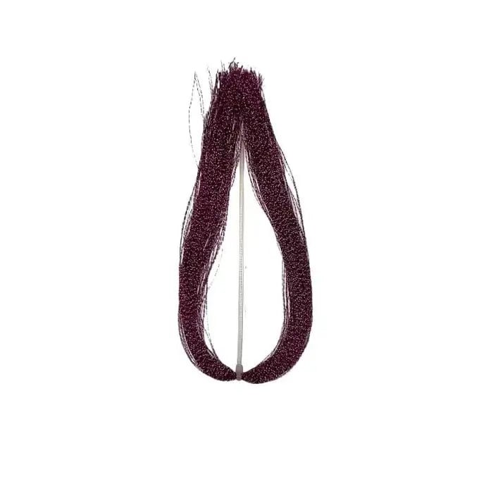 Crystal Flash Tying Material in vibrant purple strands for fishing lures, ideal for attracting fish in low light conditions.