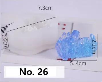 Crystal Moulds Silicone Growing Crystal Cluster Quartz Rock Mould for Polymer Clay, Fondant Cake Decoration by Resin Art NZ