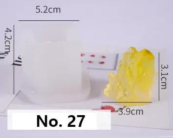 Crystal Moulds Silicone Growing Crystal Cluster Quartz Rock Mould for Polymer Clay, Fondant Cake Decoration by Resin Art NZ