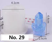 Crystal Moulds Silicone Growing Crystal Cluster Quartz Rock Mould for Polymer Clay, Fondant Cake Decoration by Resin Art NZ