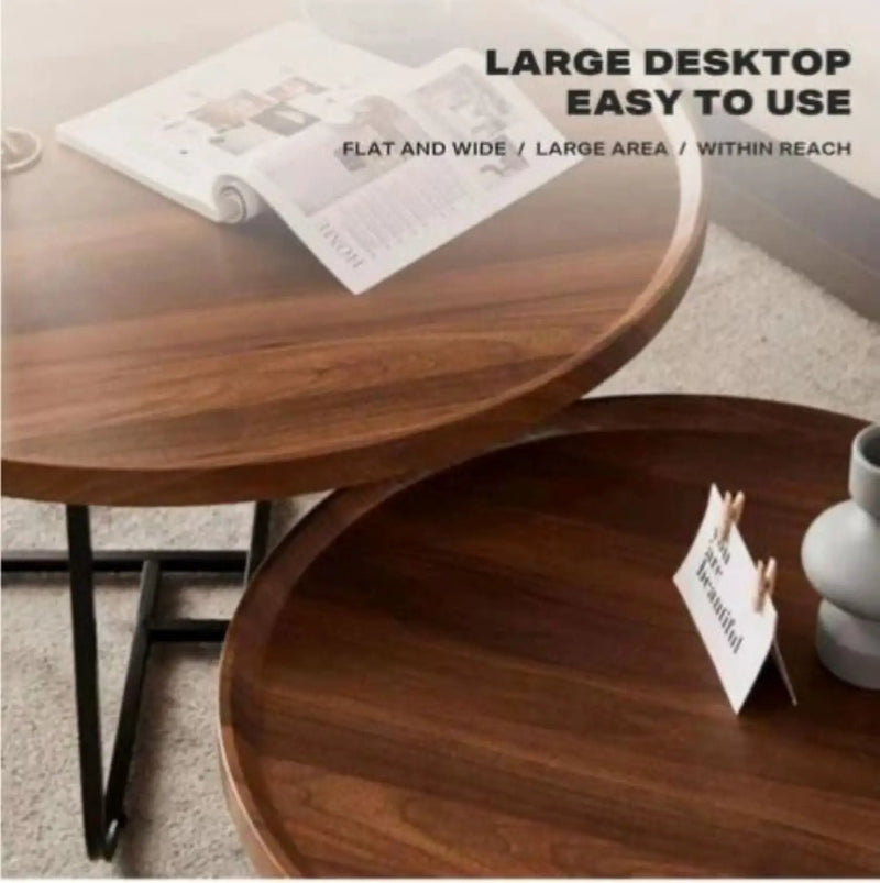 Brian Wooden Nested Round Coffee Table Set by sue-e furniture