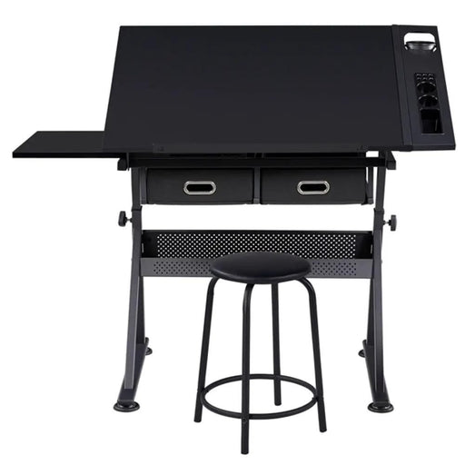 Yaheetech Drafting Table/Stool Set with Adjustable Table Angles & Heights All-in-One Drafting Table/Stool Set with Adjustable Table Angles & Heights All-in-One