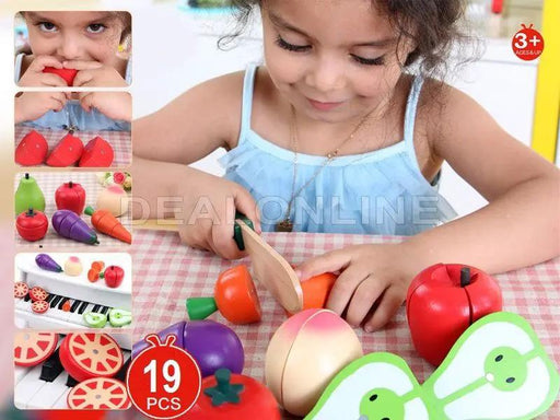 Wooden Magnetic Cutting Fruit Vegetable by dealonline.co.nz