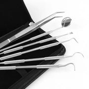 6PCS Dental Hygiene Tools Teeth Cleaning Kits Mirror Scraper Pick Scaler Tweezer by salelink.co.nz