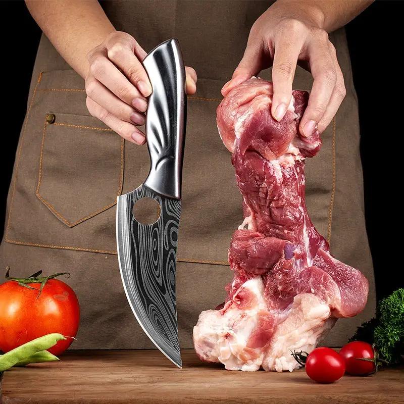 Damascus Stainless Steel Bone Knife For Kitchen Bone cutting knife by China Dropship